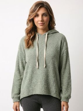 CHRIS & CAROL | NEW Cozy Green Hooded Boutique Sweater Women’s Size Medium